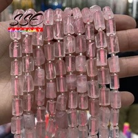 natural faceted pink quartz cryatal beads cylinder spacer beads diy bracelet necklace accessories for jewelry making 15 strand