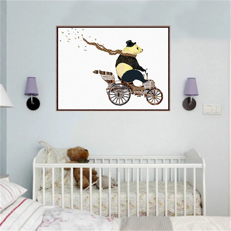 Мультяшная панда домашний декор Скандинавская настенная Картина на холсте