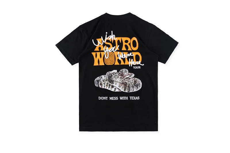 19SS футболка Трэвиса Скотта ASTTROWORLD футболка с буквенным принтом Футболка с граффити Трэвиса Скотта Astroworld