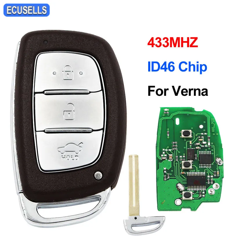 Новая замена 3 кнопки умный дистанционный ключ брелок от машины 433 МГц ID46 PCF7952 чип