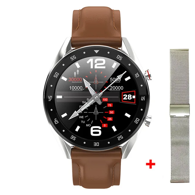 add sliver strap Смарт-часы Tornstic L7, поддержка телефонных звонков, набор ЭКГ, измерение сердечного ритма, умные часы, водонепроницаемые Ip68 часы для мужчин и женщин, Android IOS - Цвет: add sliver strap
