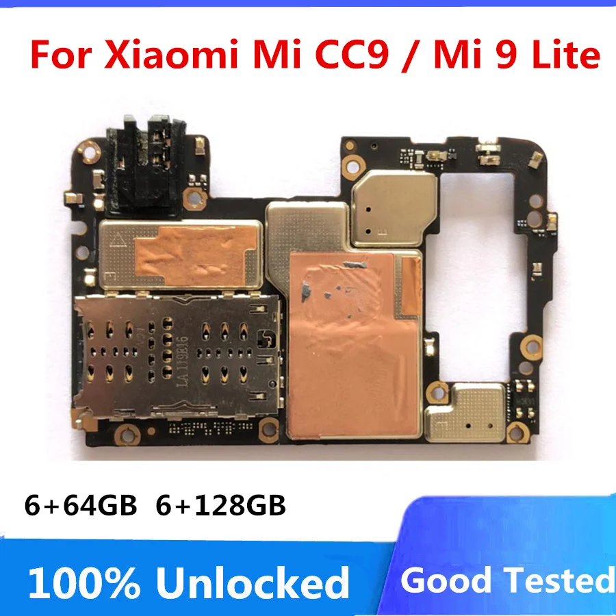Материнская плата для Xiaomi Mi CC9 / 9 Lite 6 + 64 Гб 128 ГБ оригинальная разблокированная