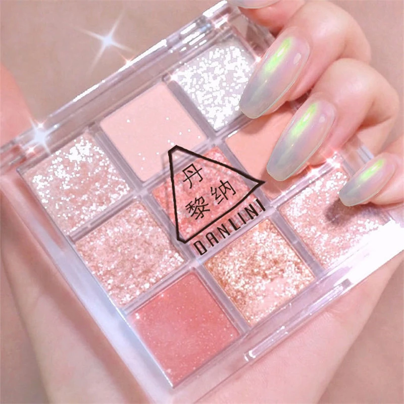 Палетка теней для век 9 цветов матовое стекло с перламутровым эффектом Earth