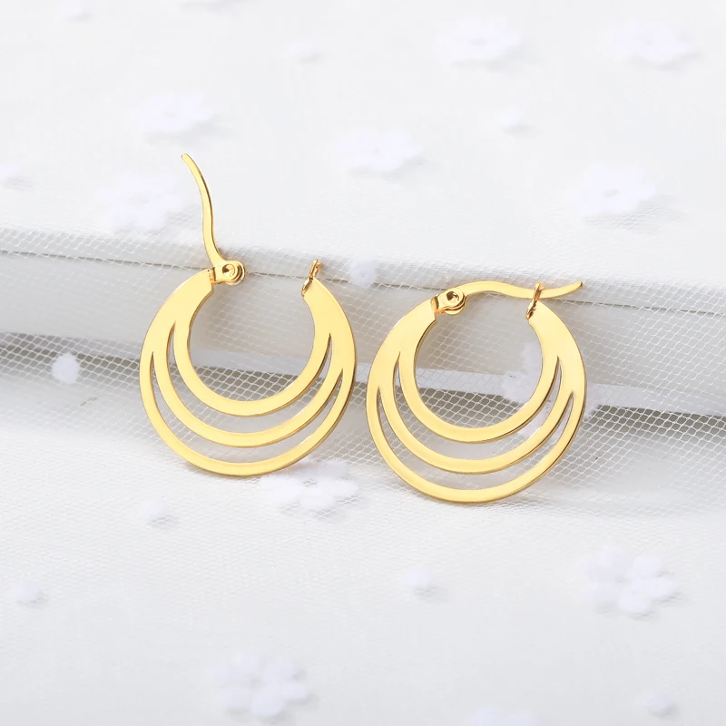 Женские серьги-гвоздики из нержавеющей стали геометрические круглые серьги