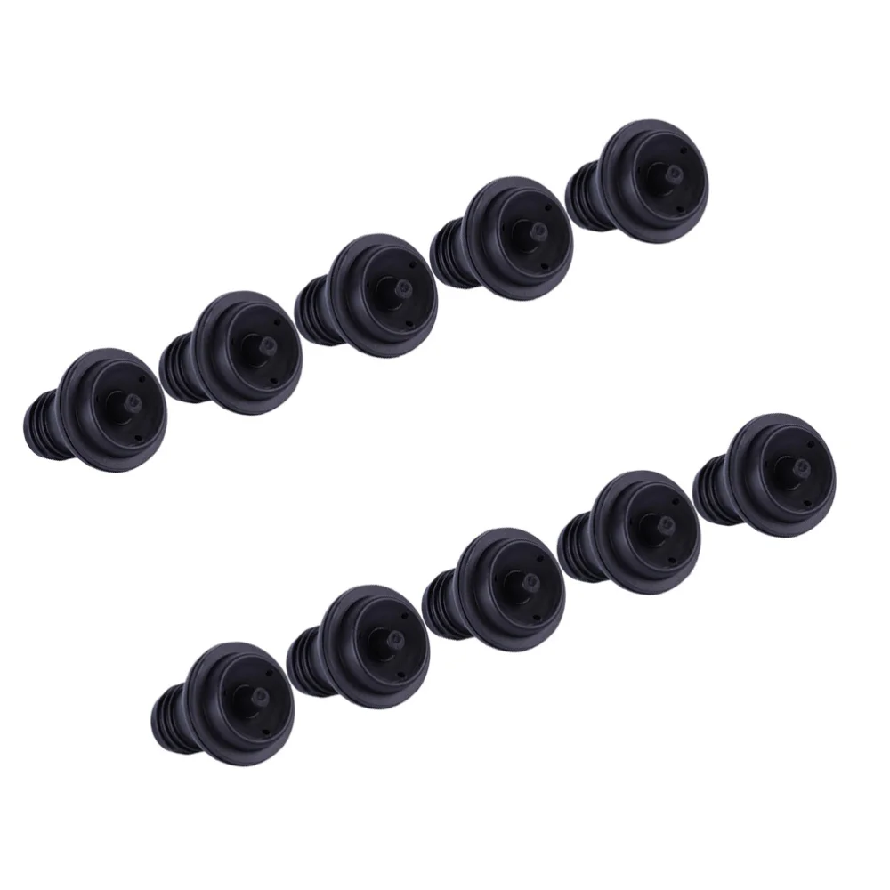 

5pcs Creative Silicone Bottle Stoppers Champagne Stopper Beverage Closure Bottle Plug for Bar Club Party (Black)