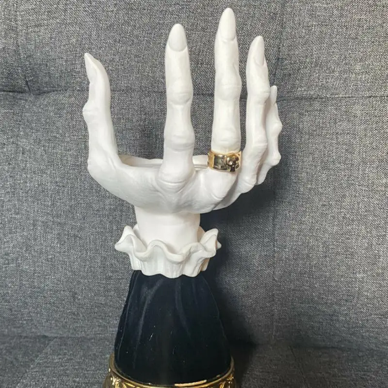 Candelabro de mano de bruja, bandeja de Palma de bruja, soporte de vela de decoraci&oacute;n de luz nocturna divertida de Halloween, env&iacute;o directo-2