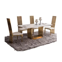 dining table set comedor sillas de comedor %d1%81%d1%82%d0%be%d0%bb %d0%be%d0%b1%d0%b5%d0%b4%d0%b5%d0%bd%d0%bd%d1%8b%d0%b9 mesa comedor muebles de madera mesa gold stainless steel 4 chairs