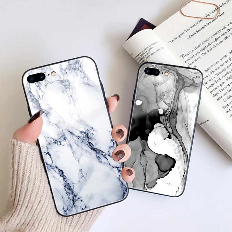 Мраморное закаленное стекло для IPhone 12 11 Pro Max Se 2020 чехол 6 6S 7 8 Plus X Xr Xs 5 Mini | Мобильные