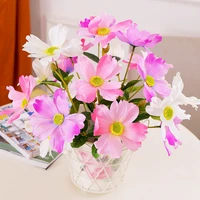 6 heads artificial daisy autumn small silk white tea flowers fake wedding flowers for home table centerpiece spring vase decor