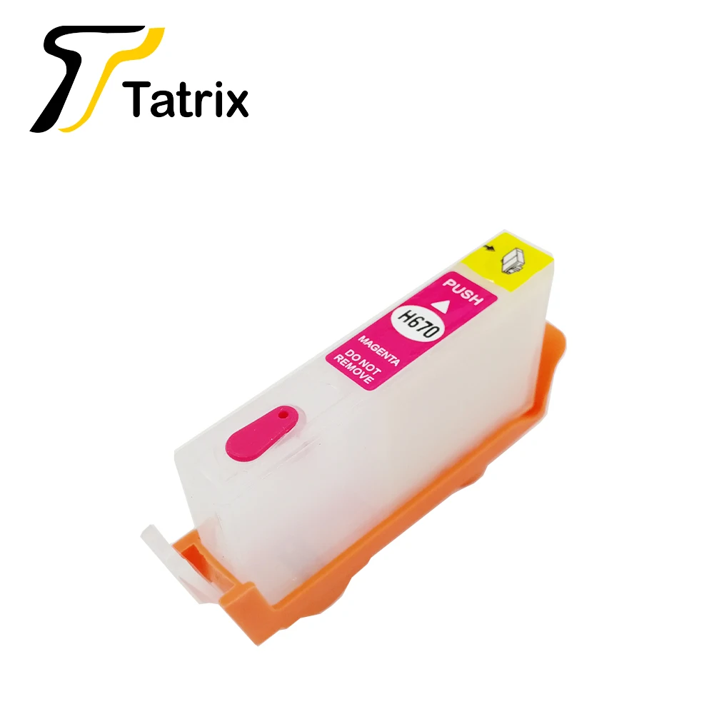 Tatrix для hp 670XL 670 в 4 цветах BK C M Y перезаправляемый картридж с чернилами deskjet 3525 4615 4625