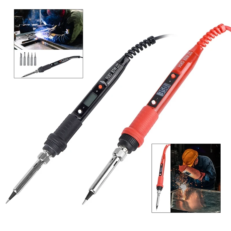 

LCD Display Thermostat Soldering Iron Tip Set Wireless Electric Welder Cordless Welding Tool Set Combination Hand Tools