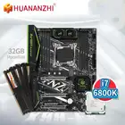 Материнская плата HUANANZHI X99 F8 с CORE i7 6800K с 4*8G DDR4, комбинированная память без коррекции ошибок, комплект NVME SATA USB 3,0