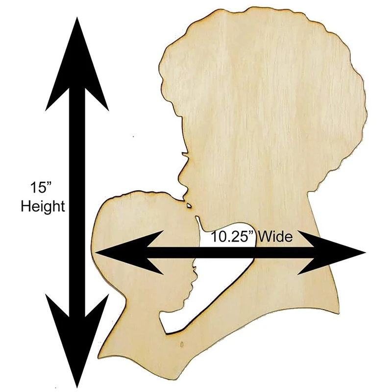 

Mother's Day DIY Head Wooden Silhouette Wreath Template for Crafts Black Person - for Crafts Black Person Home Decor