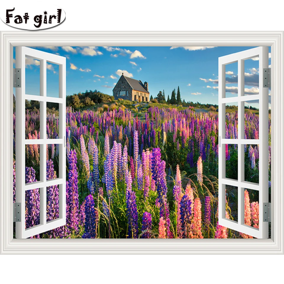 2020 алмазная живопись, деревенский пейзаж, полноразмерная круглая картина Huahai, шале, Алмазная мозаика, вышивка, украшение для стен