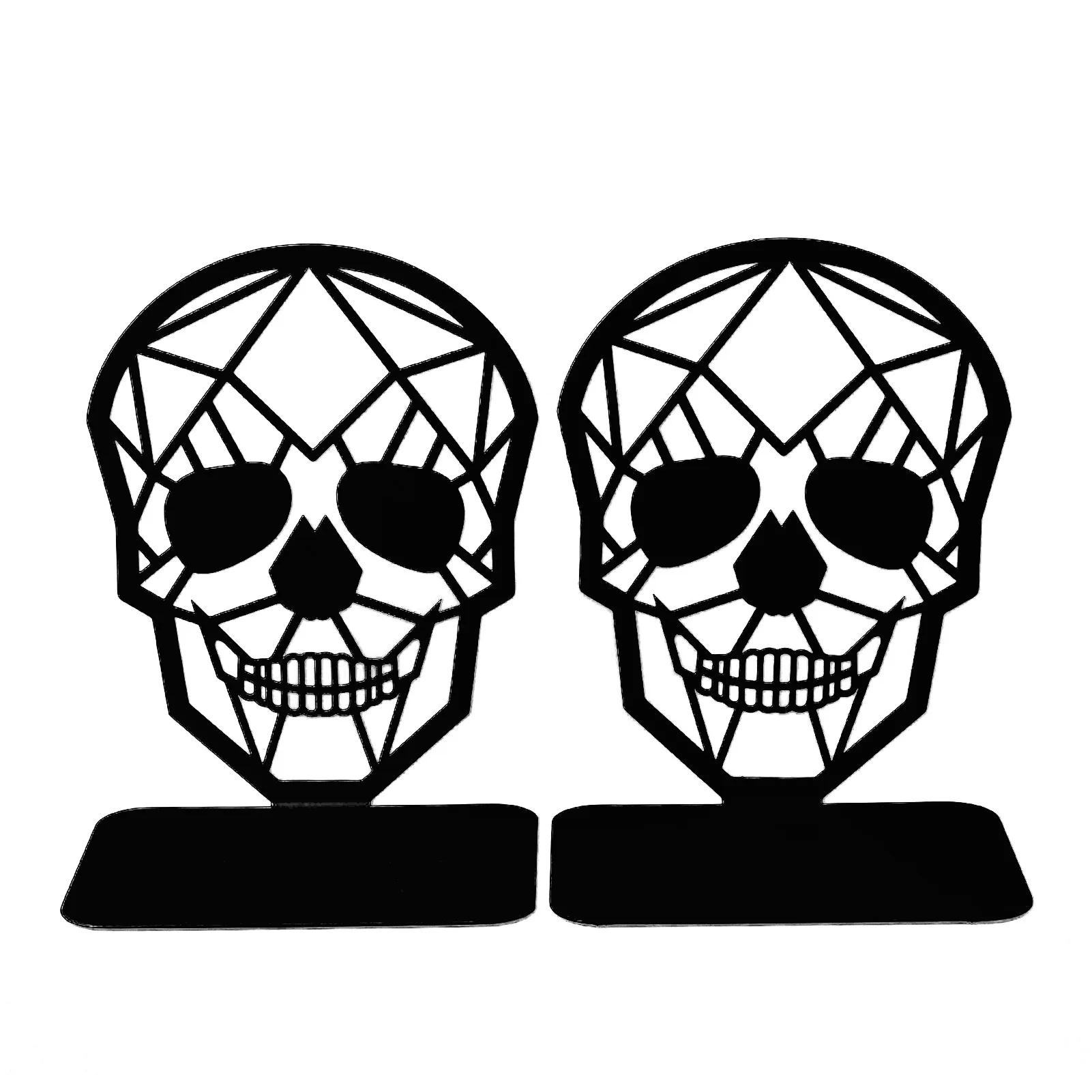 

1 Pair Library Home Office Heavy Duty Book End Skull Design For Bookshelf Support L Shape Holder Desktop Organizer Decorative