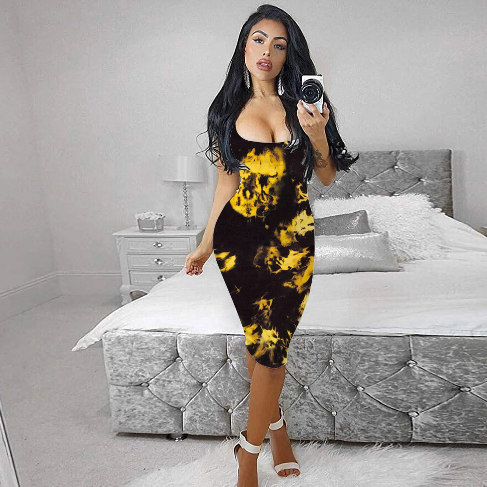 Женское платье на бретелях без рукавов базовое Клубное Элегантное Вечерние для