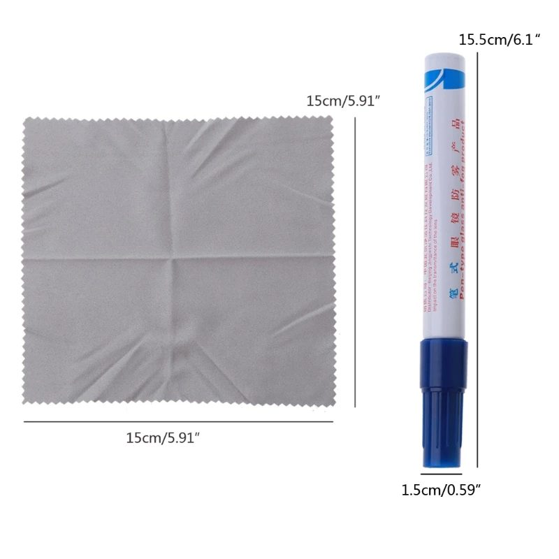 

Nano Anti-Fog Solution for Glasses Plant Based Goggles Phones Camera Lens Defogger Stay Clear Reusable Microfiber Wipes