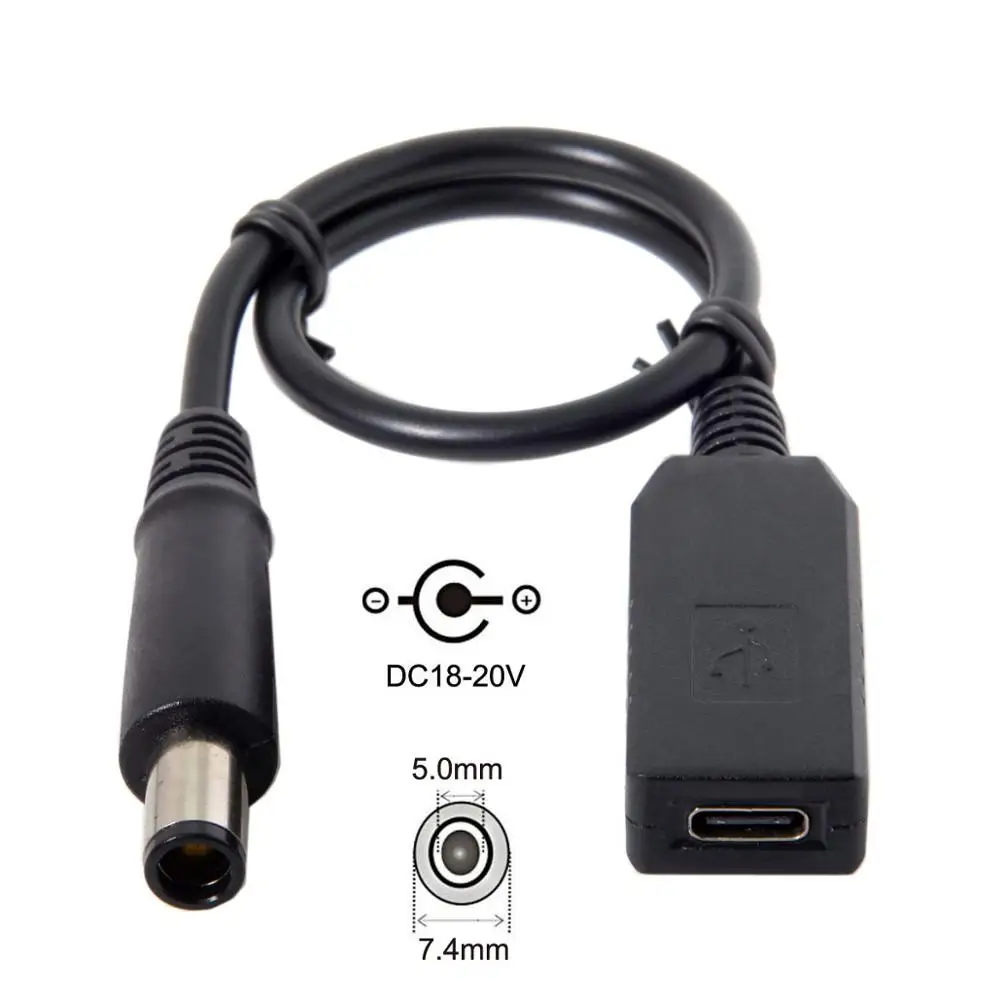 

USB 3.1 Type C USB-C to DC 20V 7.4 5.0mm Power Plug PD Emulator Trigger Charge Cable for Laptop