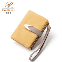 prettyzys soft pu leather women short wallets wristlet purse female phone wallet clutch brand design ladies purse card holder