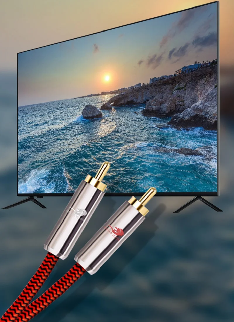 Двойной RCA штекер 2x Женский аудио кабель для усилителя сабвуфера Динамик DVD ТВ