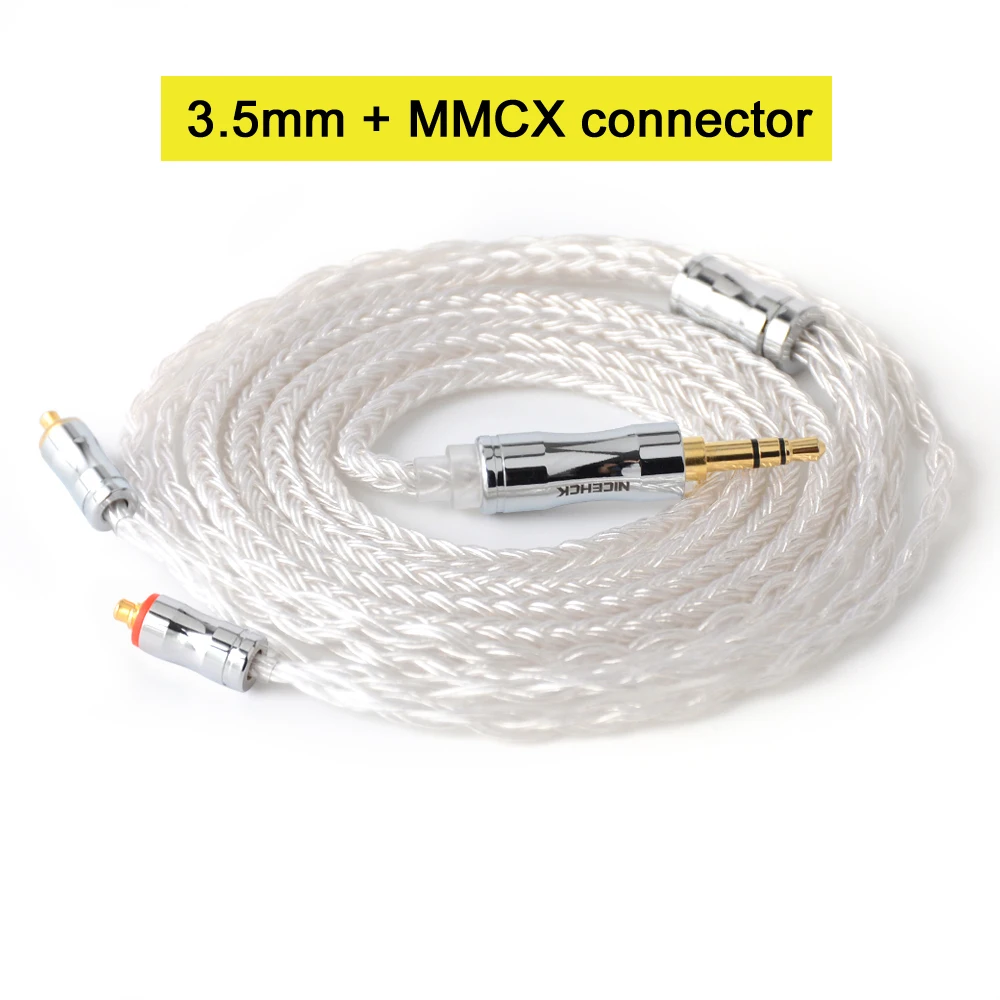 NICEHCK C16-1 16 Core посеребренный кабель 3,5/2,5/4,4 мм разъем MMCX/2Pin/QDC/NX7 для CCAKZ ZSX C12 TRNV90 TFZ QDC DB3 NX7 PRO BL03