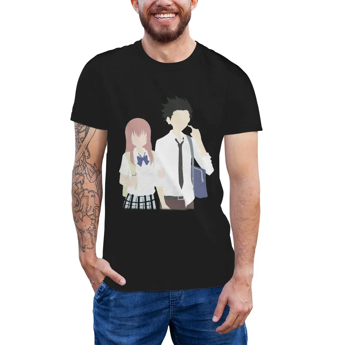 

Футболка Koe No Katachi, футболка с тихим голосом, хлопковая Веселая футболка с графическим рисунком и коротким рукавом 5x
