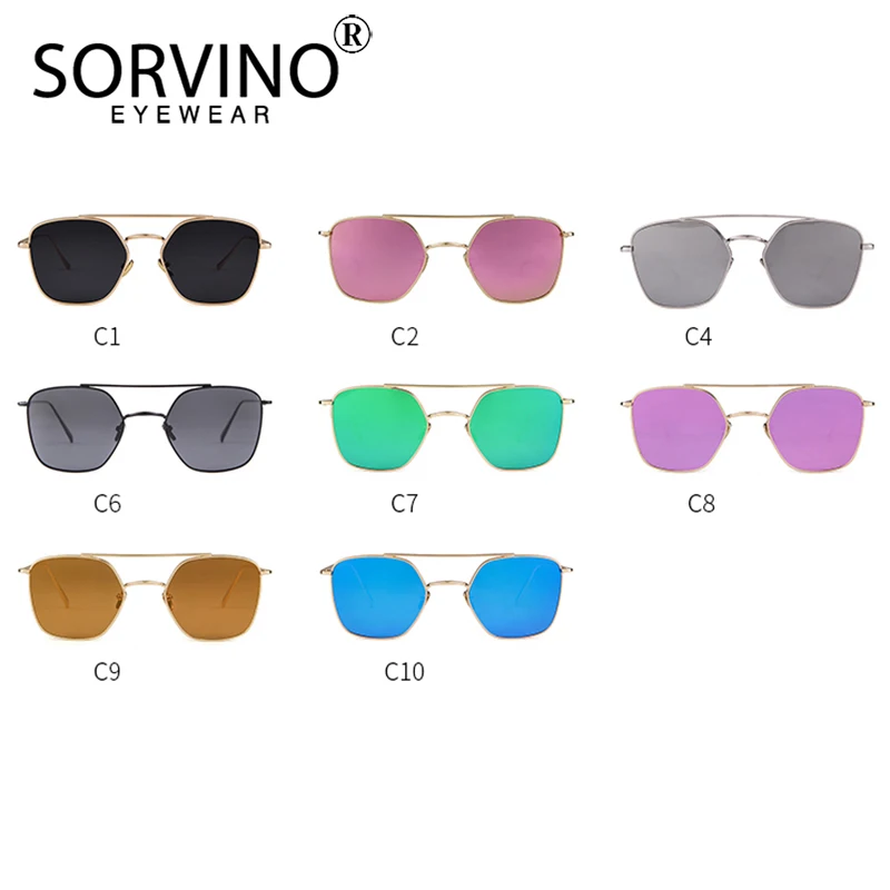 Женские солнцезащитные очки в стиле ретро SORVINO розовые зеркальные стимпанк с