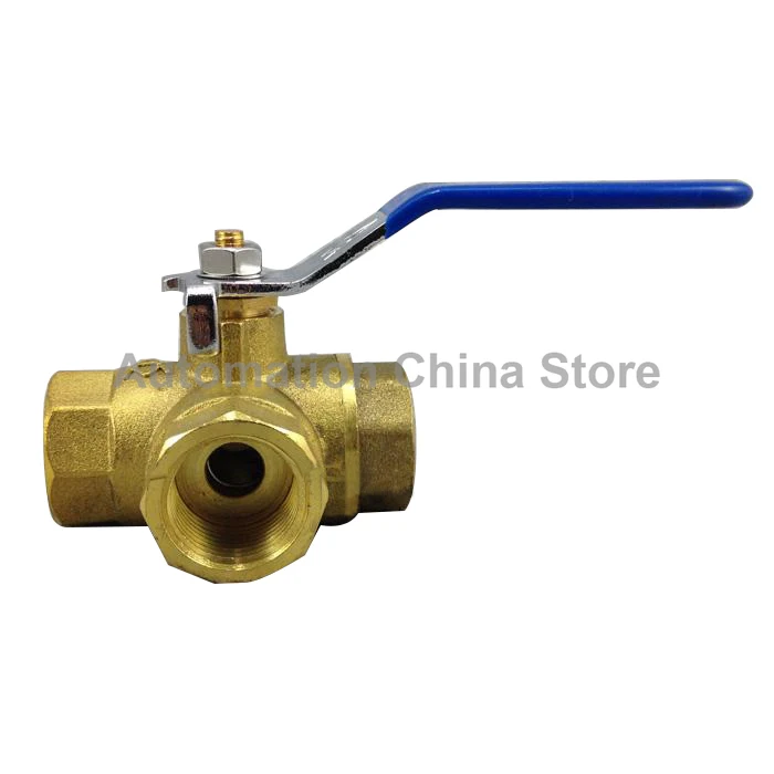 Three-way Brass Ball valve T type Water inlet pipe joint accessories Diverter DN15 DN20 DN25 | Обустройство дома