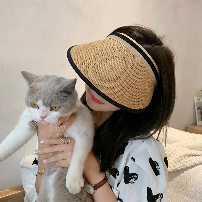 

Шляпа женская Соломенная, модная пустая Панама от солнца, тонкая дышащая, для пляжа и отдыха, летняя