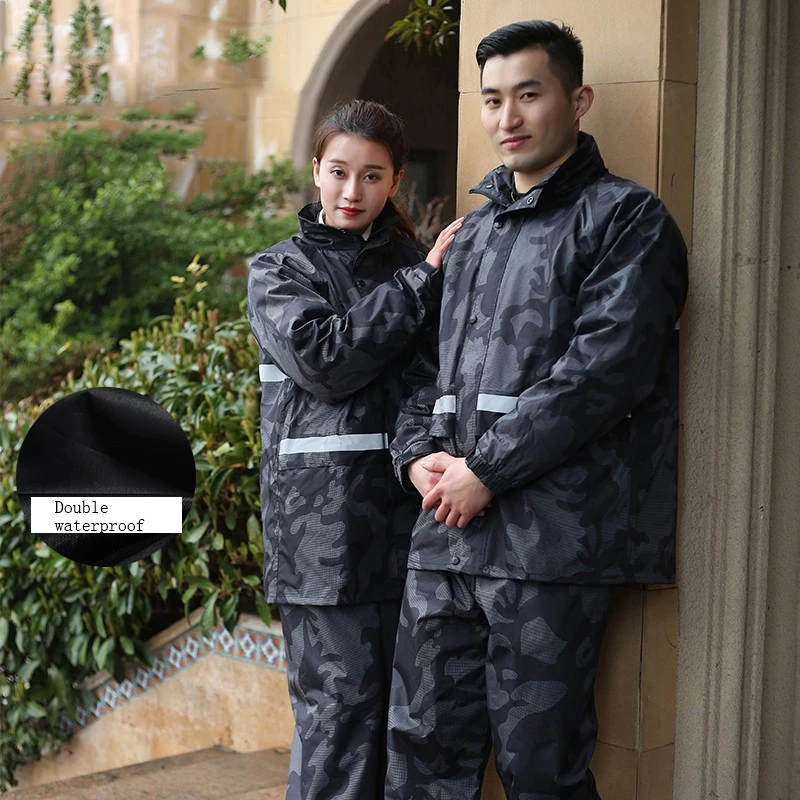 

Motorcycle Raincoat impermeable Camouflage Men Rain Pants Traveling Lovers Rain Jacket Women Lovers' Rain Poncho Adults Hiking