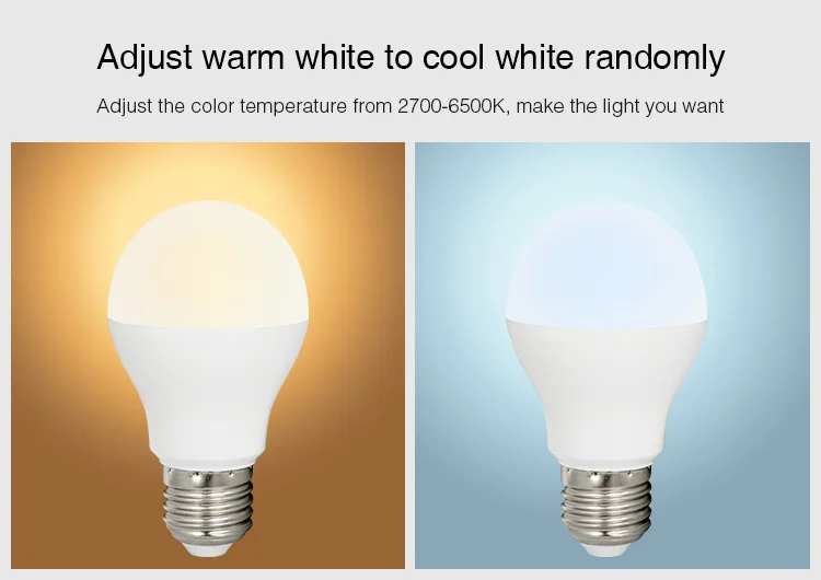

E27 6W RGB+CCT AC85V-265V led bulb lamp smart mobile phone APP WIFI led light white warm Dimmable Lampada Light