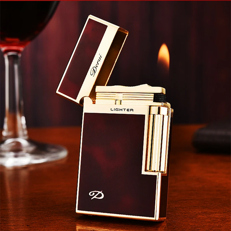 Bussiness Free Fire Gas Lighter Compact Jet Butane Engraving Metal PING Bright Sound Cigarette lighter Inflated No Gas With Box