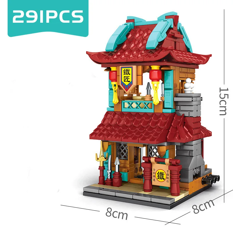 Конструктор Sembo архитектура в стиле китайской улица пищевой магазин ресторан дом