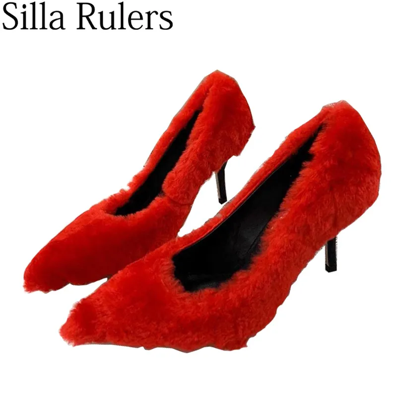 Женские шерстяные туфли лодочки Silla liners вечерние на высоком тонком каблуке с