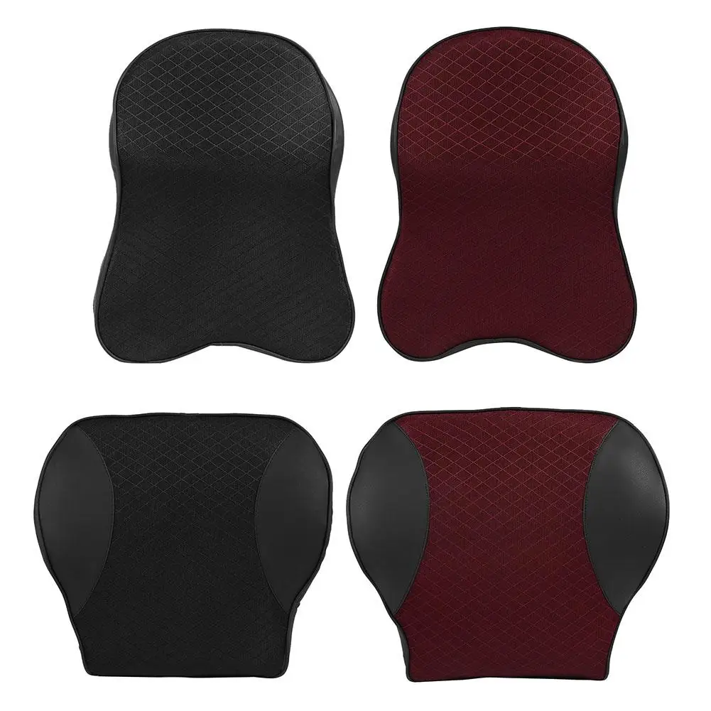 3D Автомобильная подушка из искусственной кожи с эффектом памяти для сиденья шеи