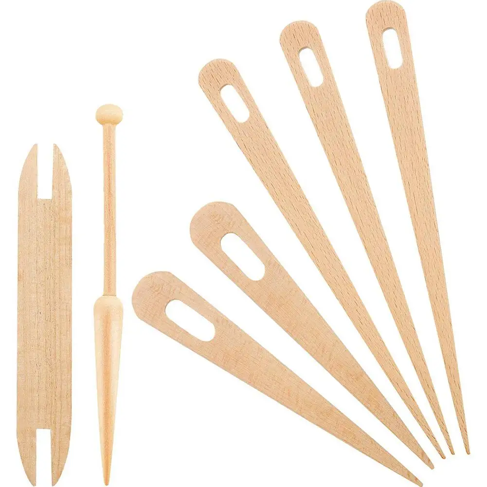

Handcraft Crochet Tools For DIY Tapestry Weaving Accessories Set Wooden Crochet Needles Kit Wood Hand Loom Sticks Set