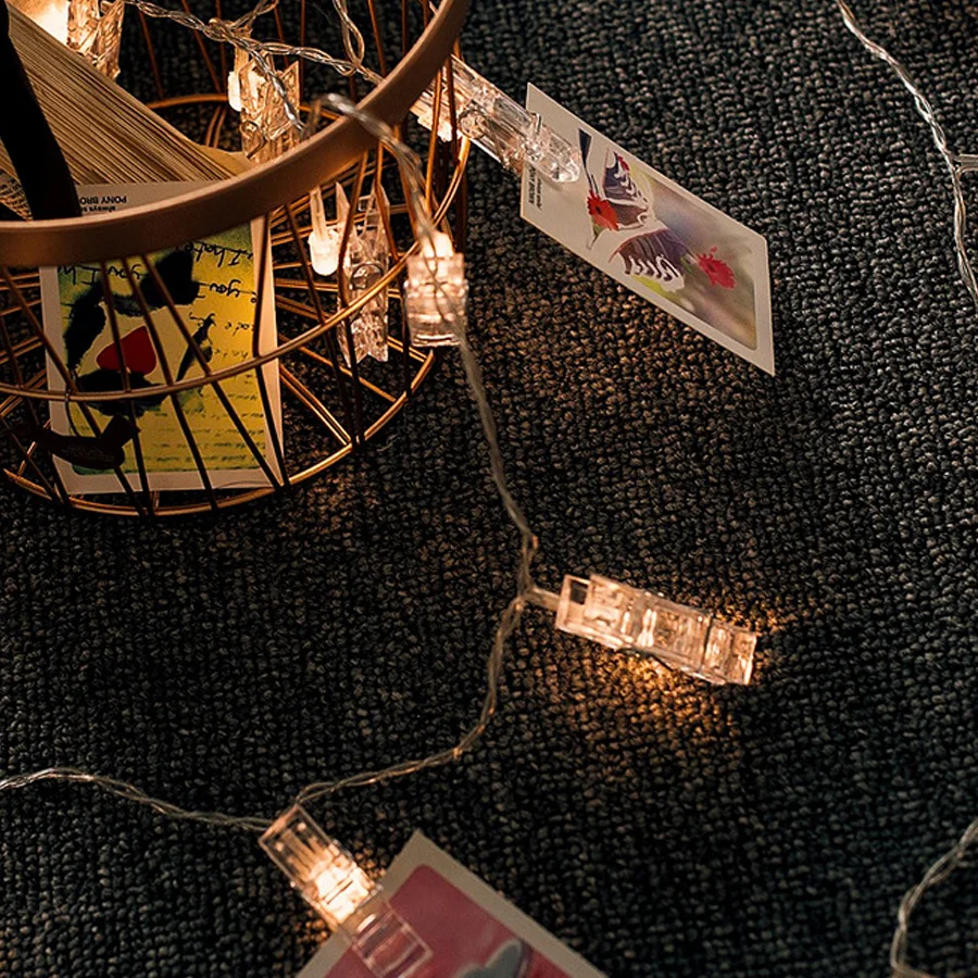 

LED photo clip lamp string plastic transparent photo clip lamp photo wall decorative lampA127