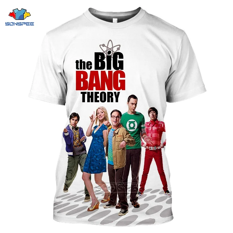 Футболка женская SONSPEE с коротким рукавом модная рубашка 3D-принтом Шелдона Купера
