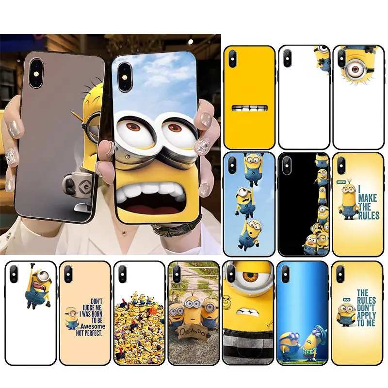 Чехол для телефона Миньоны ТПУ черный чехол iPhone 11 pro XS MAX 8 7 6 6S Plus X 5 5S SE XR