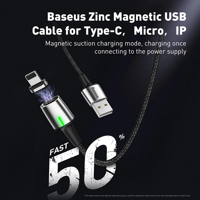 Магнитный кабель Baseus, Micro usb type-C, кабель для iPhone, huawei, Xiaomi, быстрая зарядка, магнитное зарядное устройство, USB C, для huawei P20