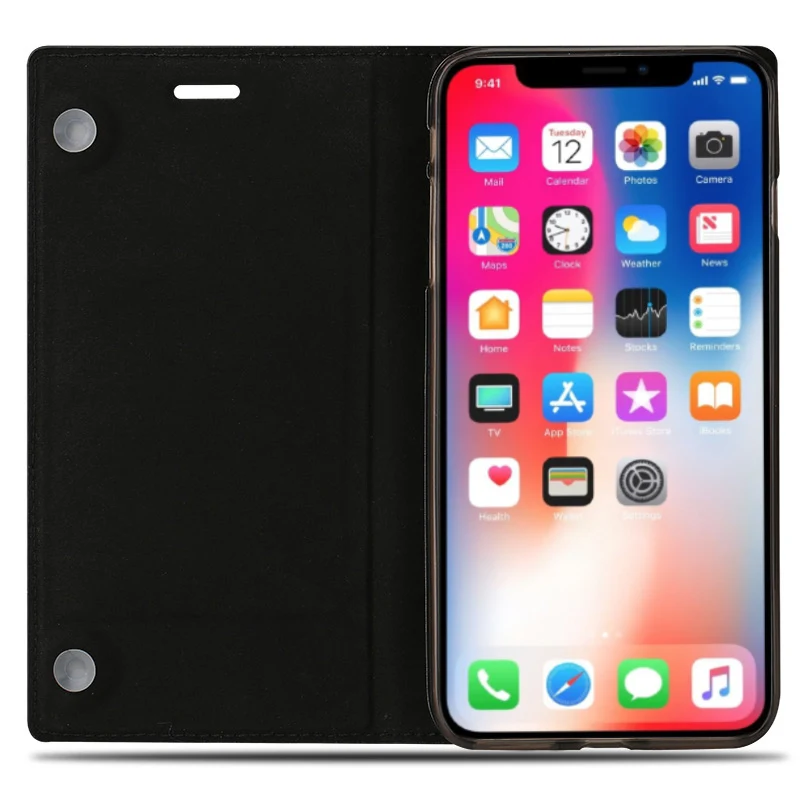 Flip Phone Cases For iPhone 6 7 8 Plus X Xs Max Case Oil Wax Skin Suction Cup Back Cover 6S 6p 7p 8p | Мобильные телефоны и