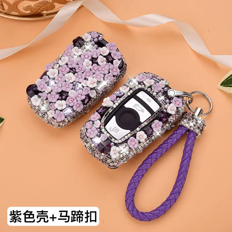 

Diamond Women Car Key Case Cover Key Bag for Bmw F20 G20 G30 X1 X3 X4 X5 G05 X6 Accessories Keychain Protection