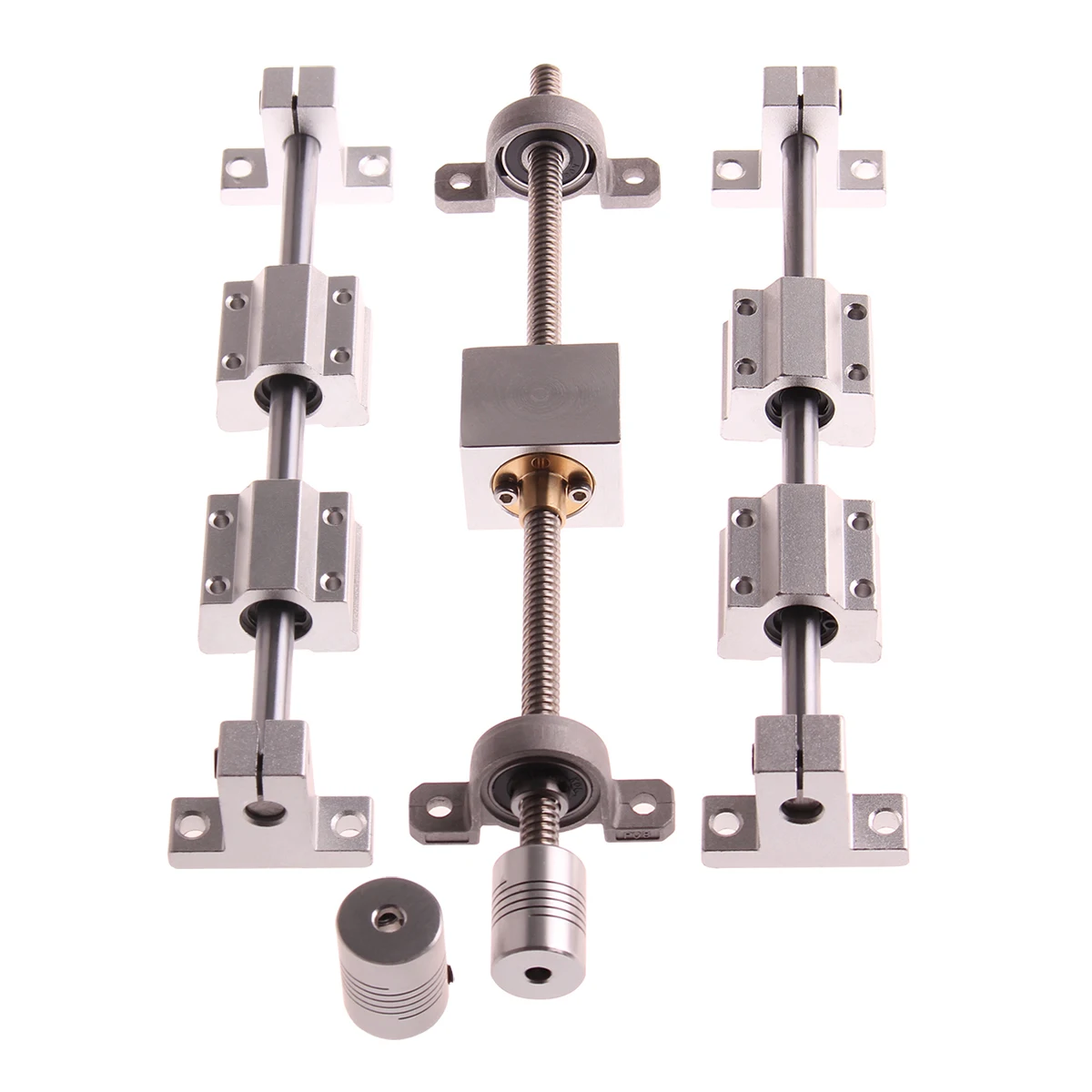 t8 lead screw optical axis od8mm 3d printer guide rail partskp08 bearing bracket housing mounting bracketcoupler d19l25 sk8 free global shipping