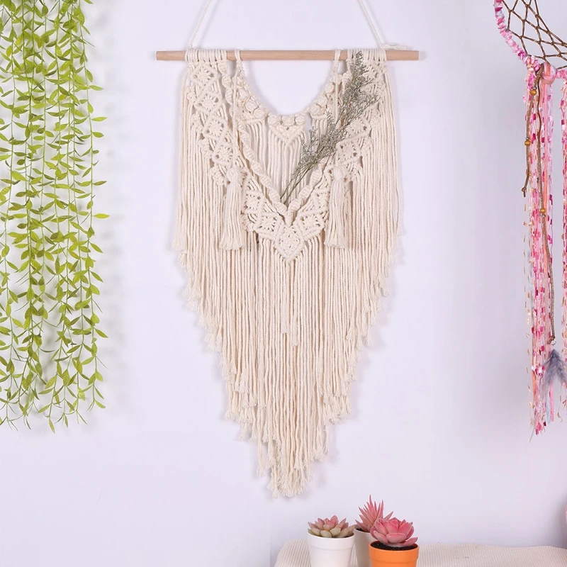 

Handwoven Macrame Wall Hanging Tapestry Boho Chic Bohemian Woven Home Decoration M17D