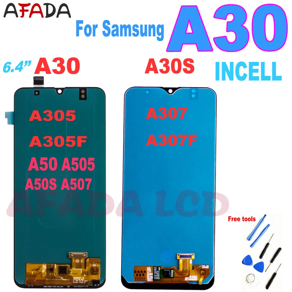Дисплей 6 4 ''для Samsung Galaxy A30 A305/DS A305F A305FD A305A A50 A50S A505 A507 ЖК-дисплей с сенсорным
