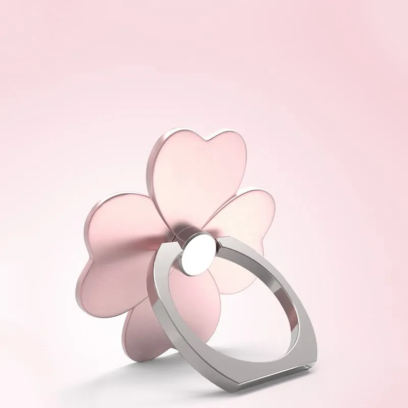 phone finger ring holder lucky clover flower universal accessories grip desk stand mount mobile cell phone sent phone holder free global shipping