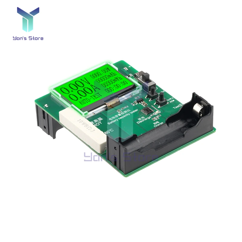 18650 LCD Display Lithium Battery Capacity Tester Power Detector Module with Charging Discharge Function Type-c Port 5V