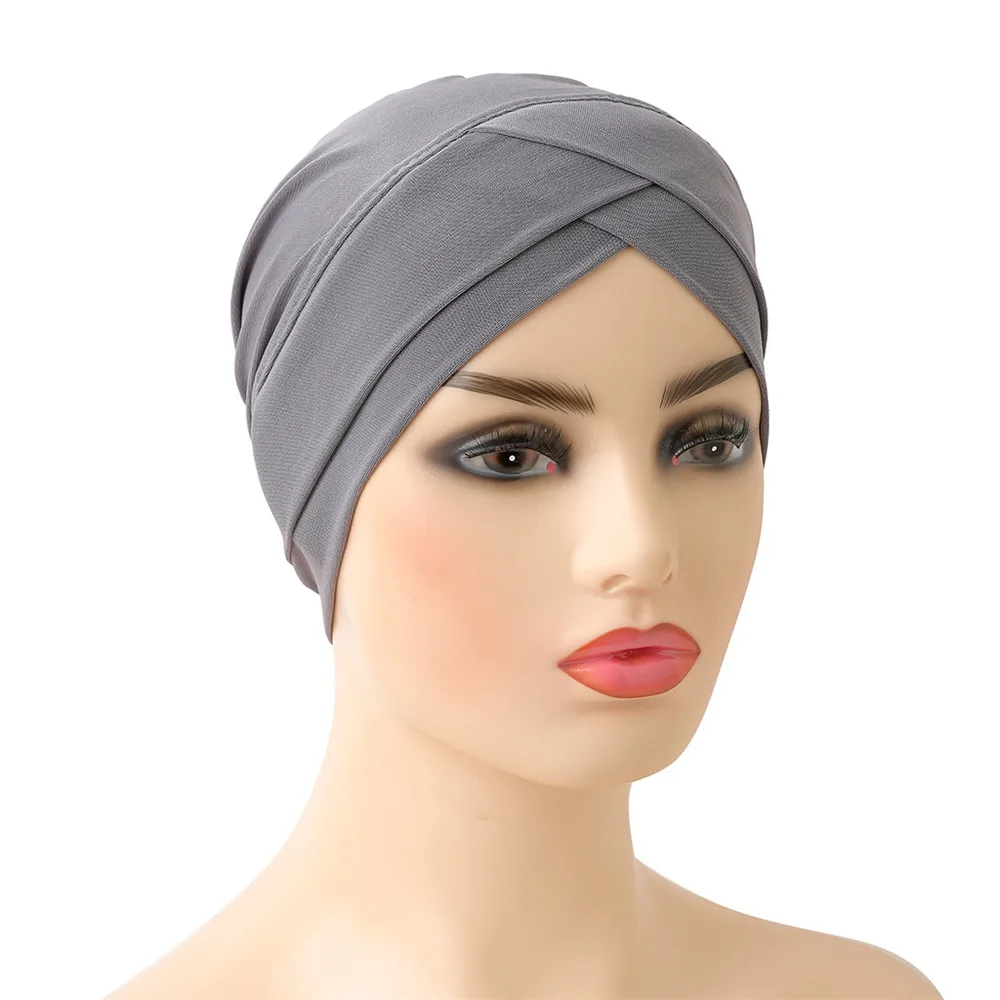 2021 Full Cover Inner Hijab Caps Muslim Stretch Turban Cap Islamic Underscarf Bonnet Solid Color Under Scarf Turbante Mujer |