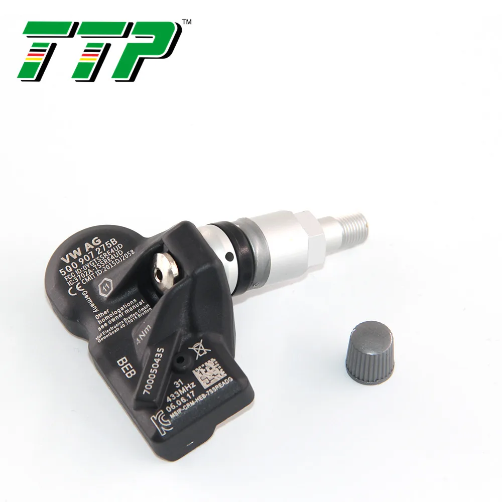 TTP 4 шт. TPMS датчик давления в автомобильных шинах Система контроля клапанов 5Q0907275B для Audi Skoda A3 A7 A6 Volkswagen 433 МГц
