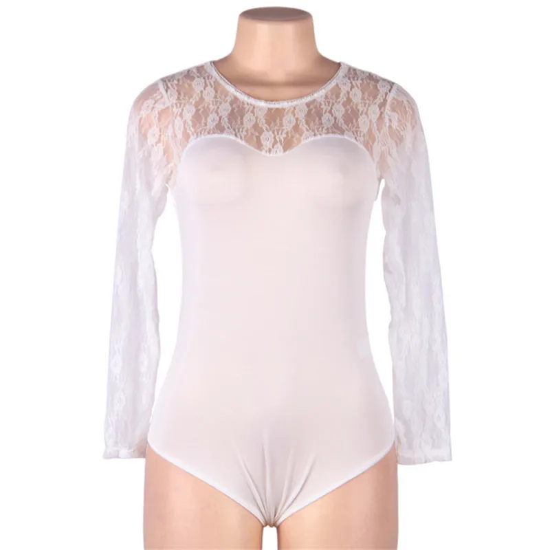 Plus Size Woman Durable Lace Body Sculpting Lingerie Nightdress Bodysuit Tops Jumpsuit Romper Fashion Lady Sexy Slim Bodysuit